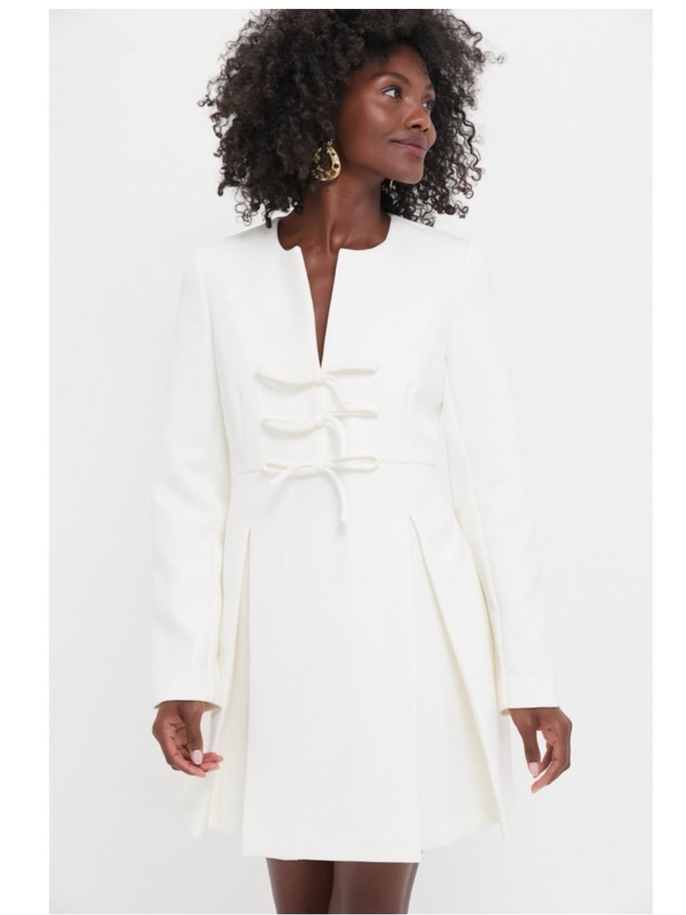 Tuckernuck white crepe Blair coat dress
